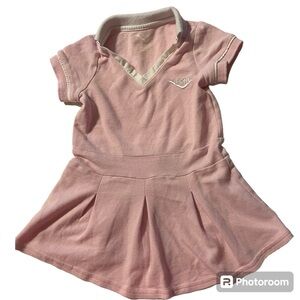 Pony Tennis Dress Girls 2T Pink & White Polo Dress Pleats Vintage Barbiecore